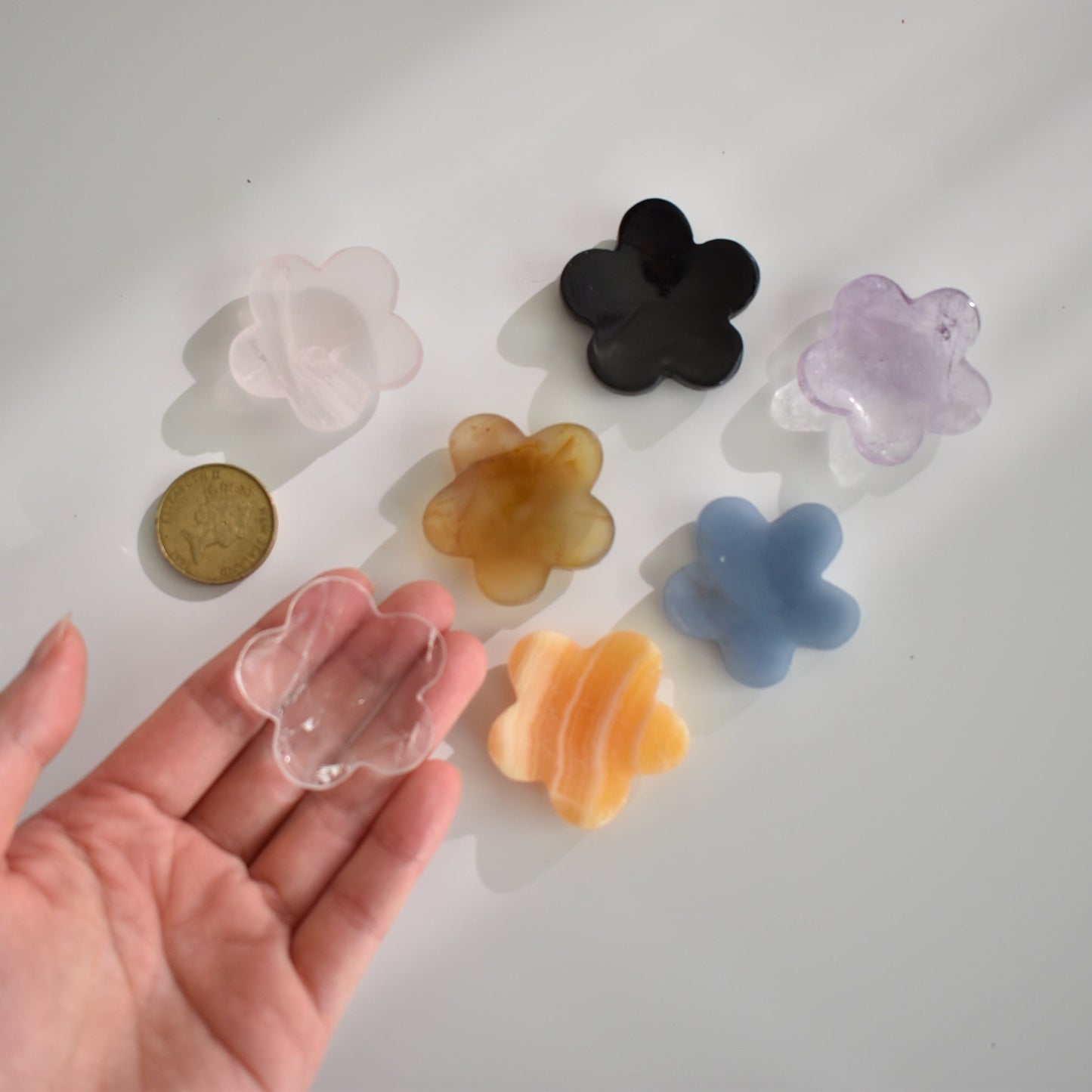 Amethyst Flower Worry Stone