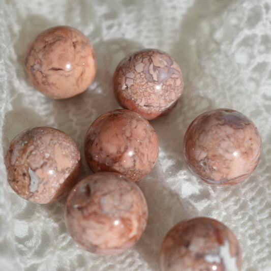 Mini Cotton Candy Pink Agate Sphere 2cm