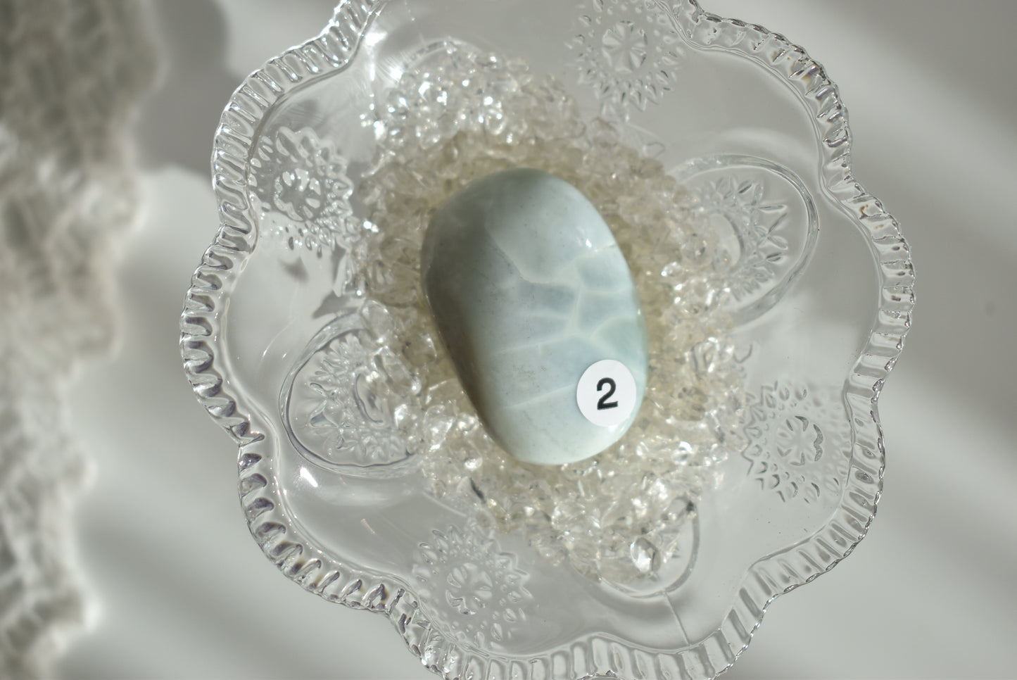 Creamy Green Flower Agate Palm Stone #2