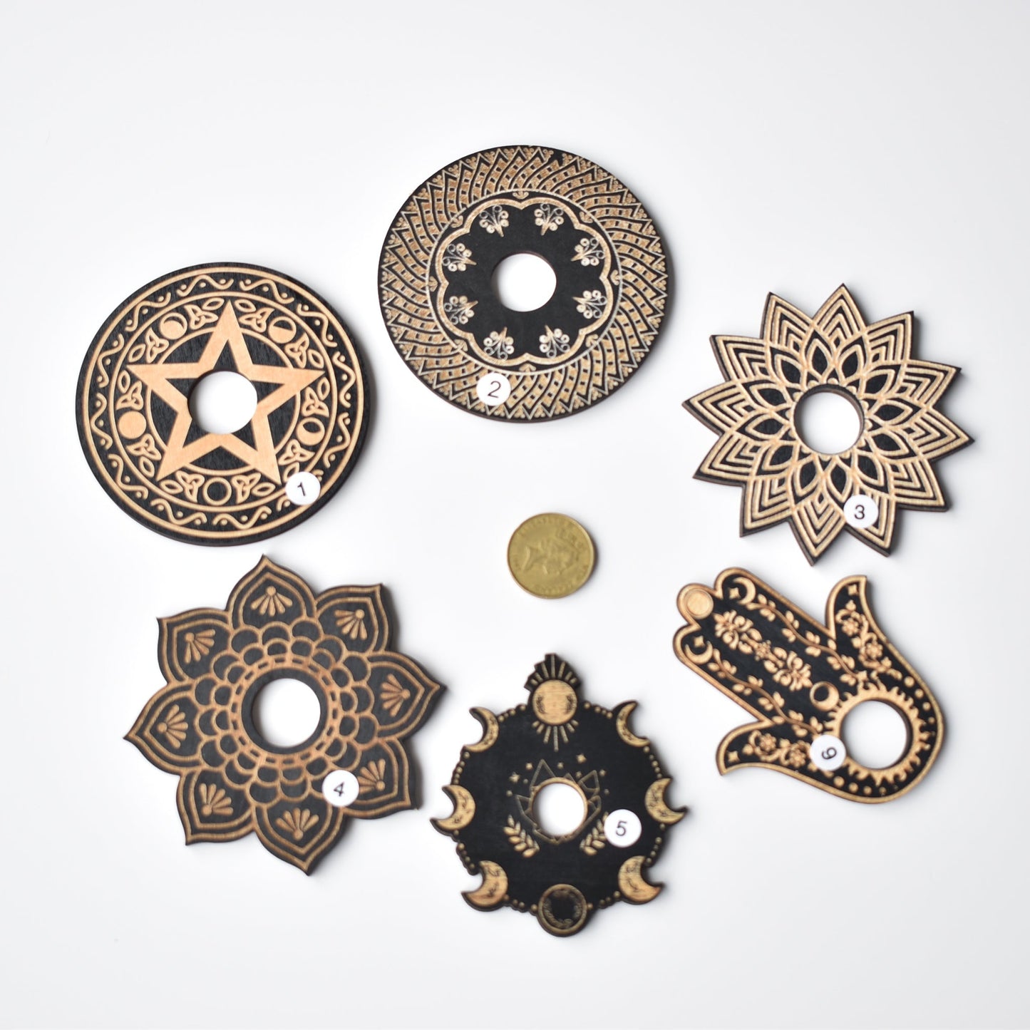 Wooden Engraving Crystal Sphere Holders