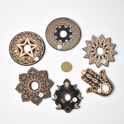 Wooden Engraving Crystal Sphere Holders