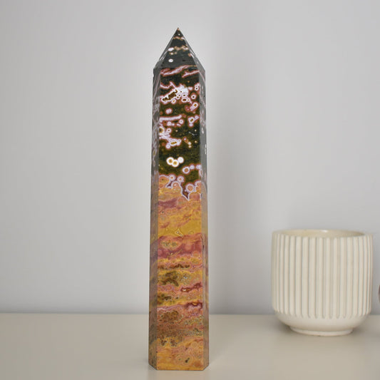 Rare Extra Large Kabamby Ocean Jasper Towers 818g,26mm