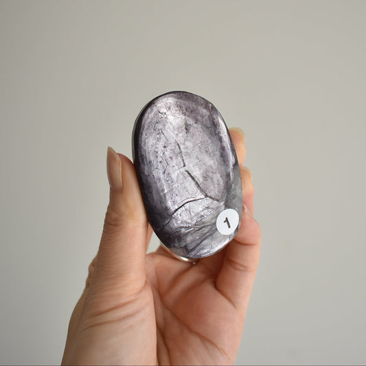 Gem Lepidolite Palm Stone #1