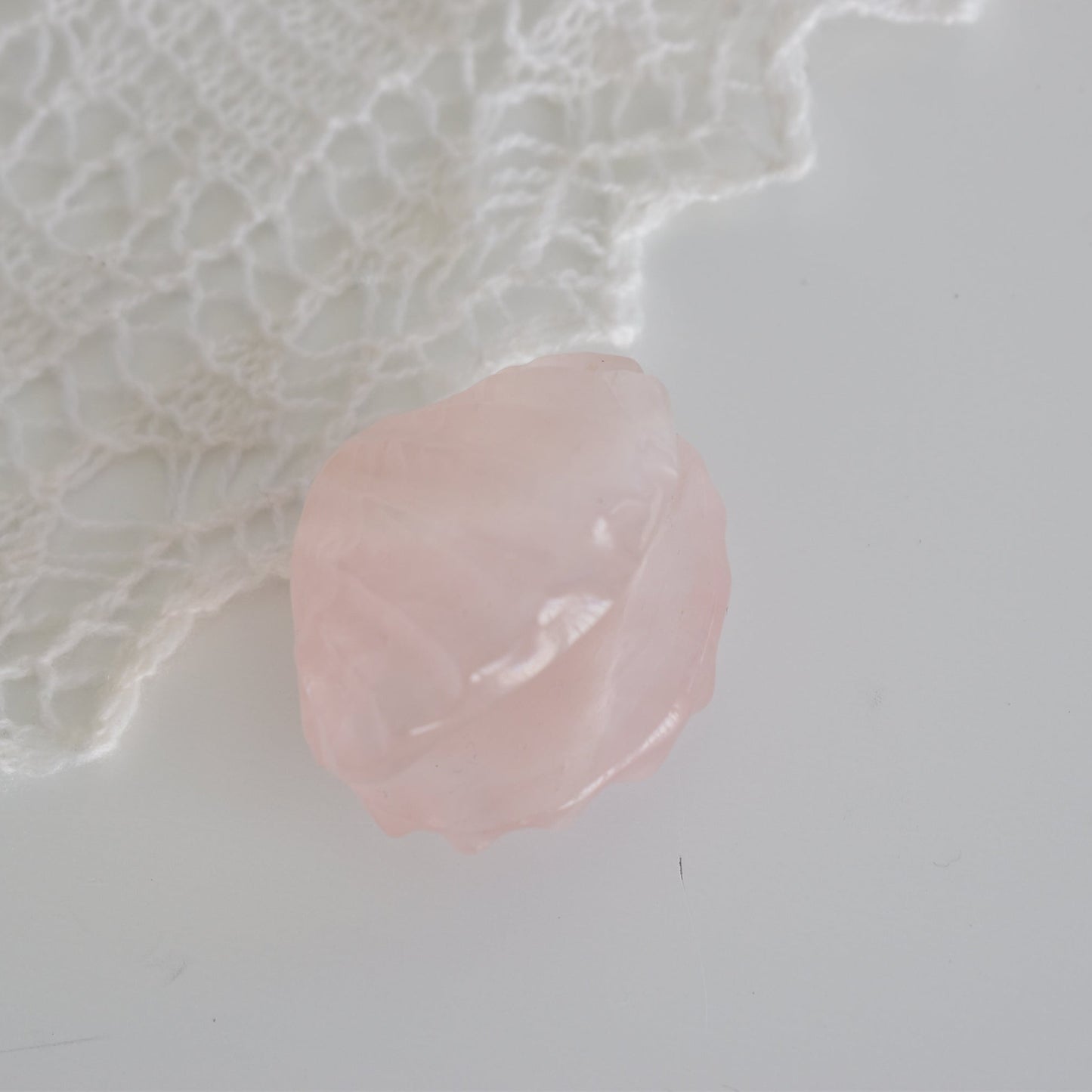 Rose Quartz Shell Carving