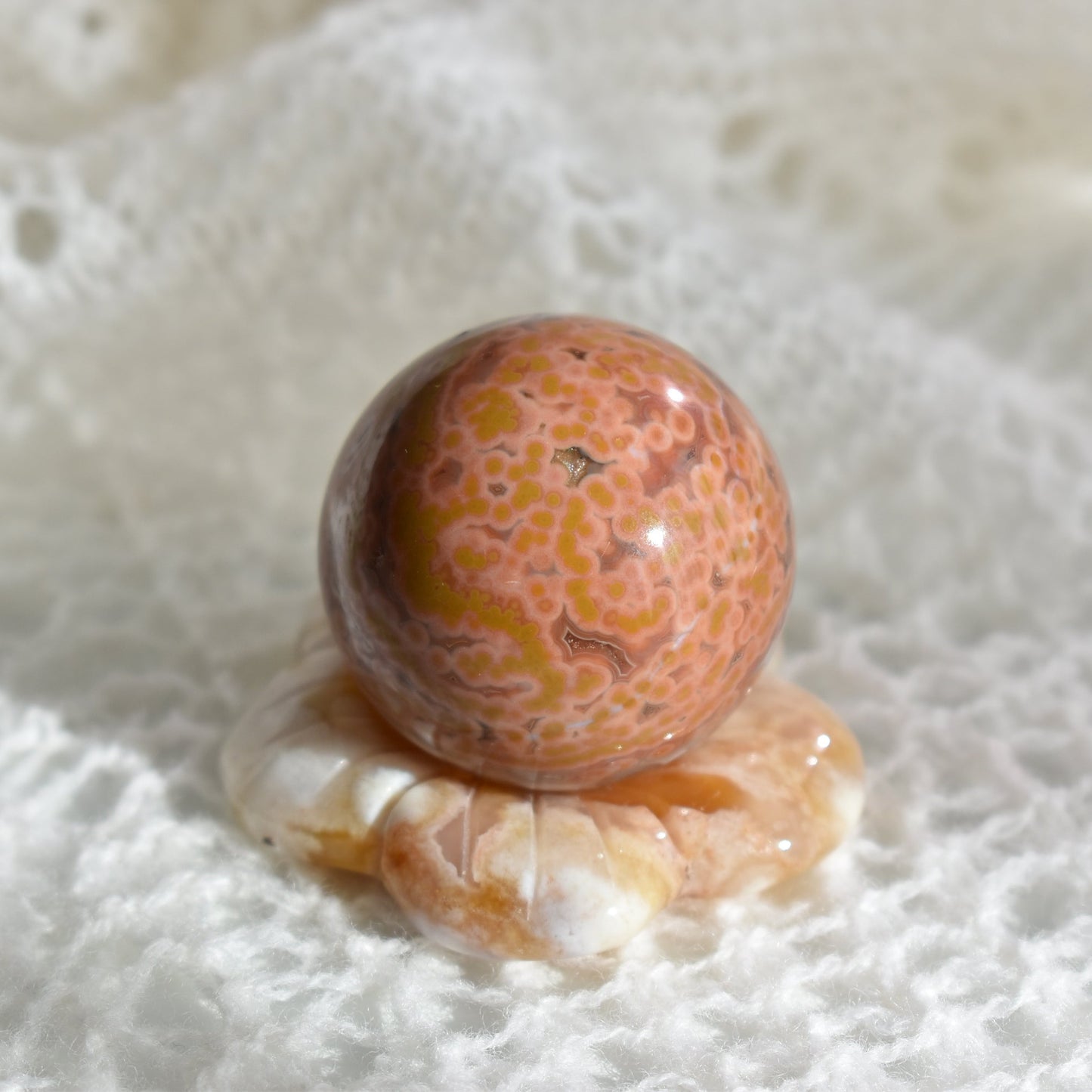 Old Stock Orbicular Ocean Jasper Sphere #8