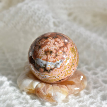Old Stock Orbicular Ocean Jasper Sphere #6