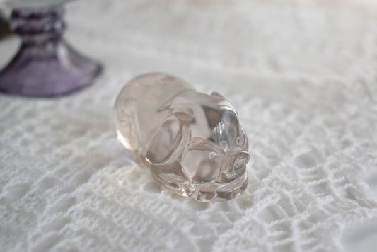 Smoky Quartz Hand Carved Piggy