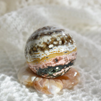 Old Stock Orbicular Ocean Jasper Sphere #5