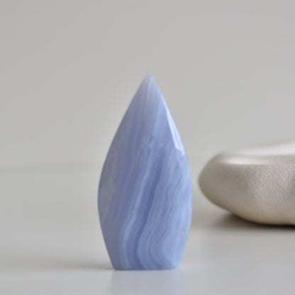 Druzy Blue Lace Agate Flame