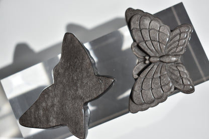 Silver Sheen Obsidian Butterfly