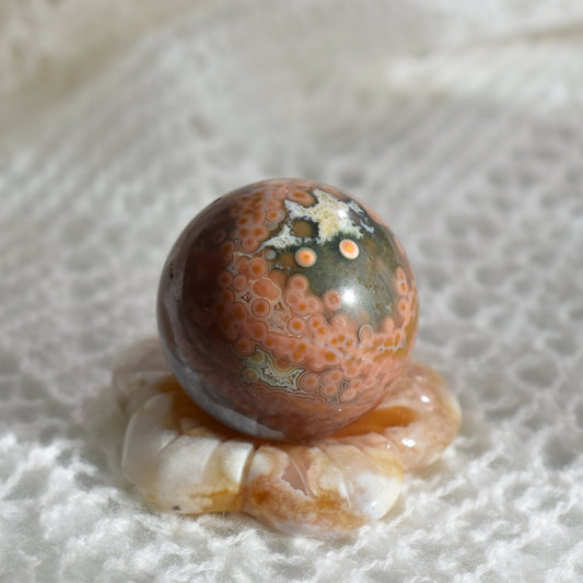 Old Stock Orbicular Ocean Jasper Sphere #2
