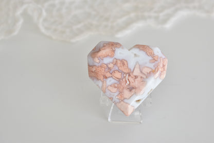 Druzy Cotton Candy Pink Agate Heart #2