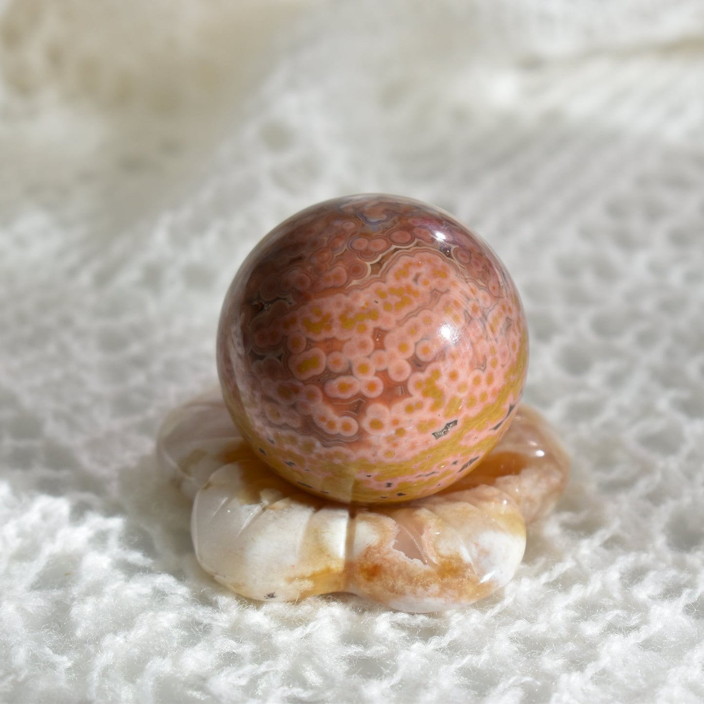 Old Stock Orbicular Ocean Jasper Sphere #1