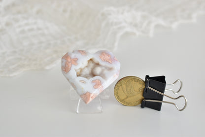 Druzy Cotton Candy Pink Agate Heart #2