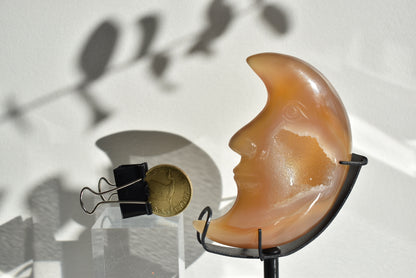 Agate Druzy Moon With Stand