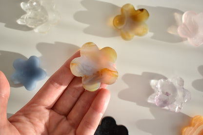 Agate Flower Worry Stone
