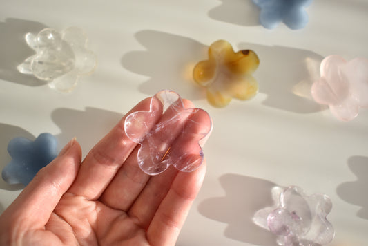 Amethyst Flower Worry Stone