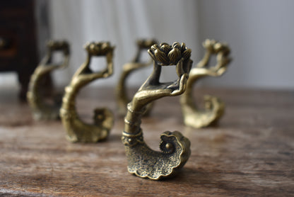 Vintage Lotus Brass Incense Holders