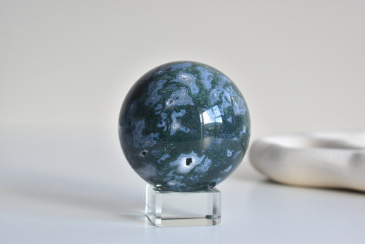 Druzy Moss Agate Sphere 68mm