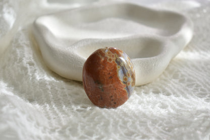 Old Stock Orbicular Ocean Jasper Palm Stone #2