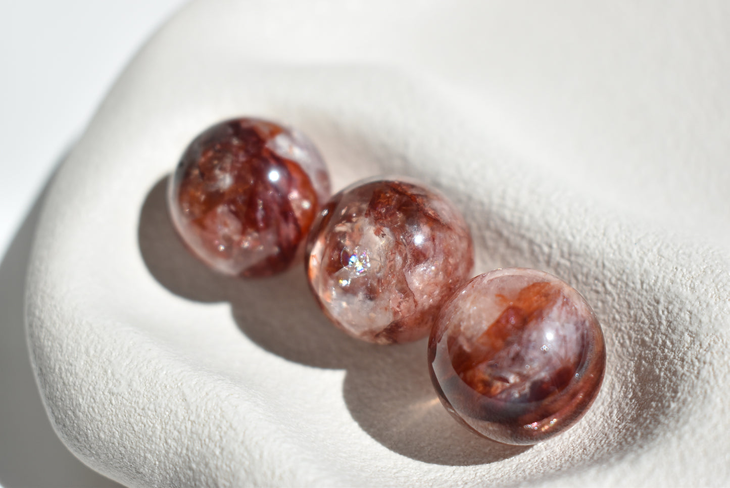 Fire Quartz Sphere with Rainbow 23mm