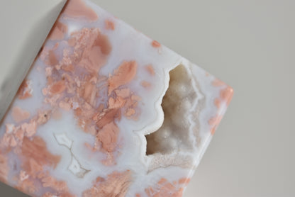 Cotton Candy Agate Cube with Druzy