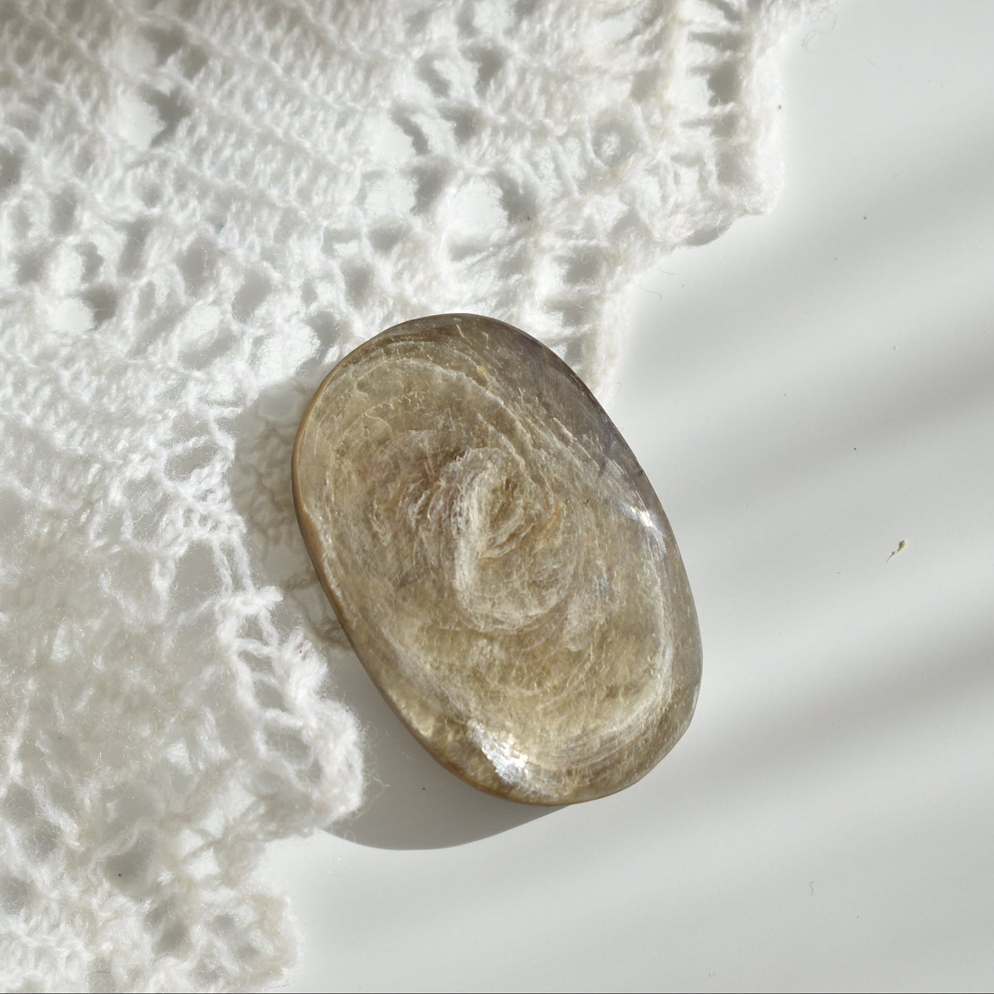 Golden Lepidolite Palm Stone #1