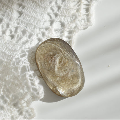 Golden Lepidolite Palm Stone #1