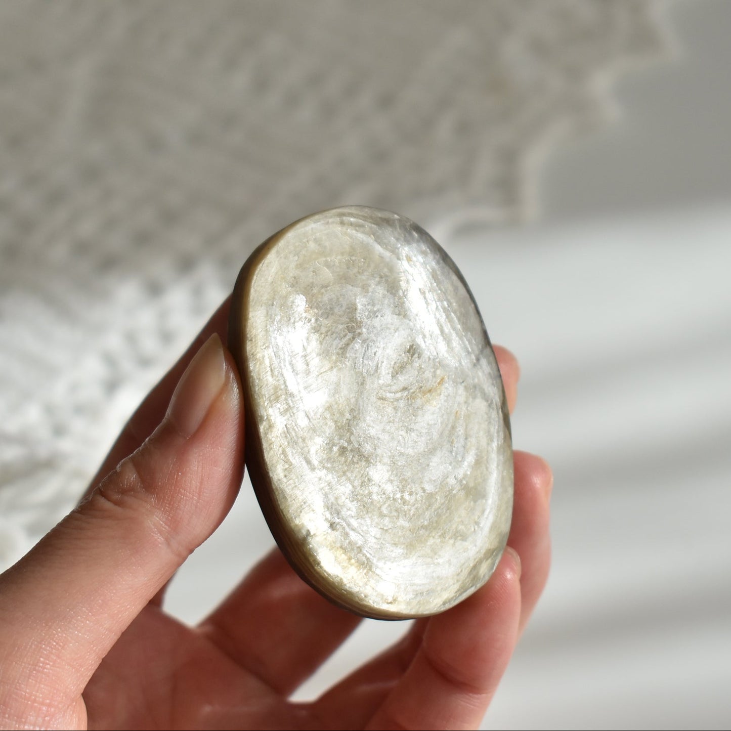 Golden Lepidolite Palm Stone #1