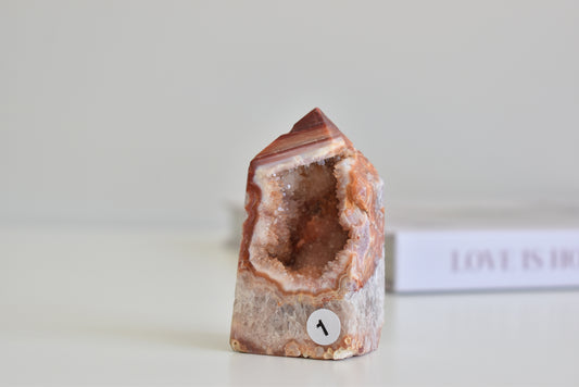Pink Amethyst Druzy Agate Point #1