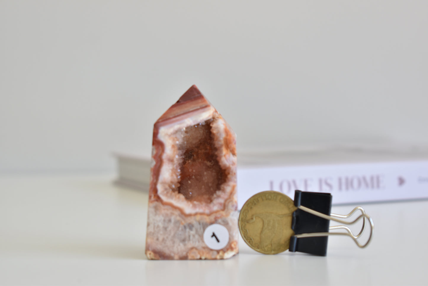 Pink Amethyst Druzy Agate Point #1