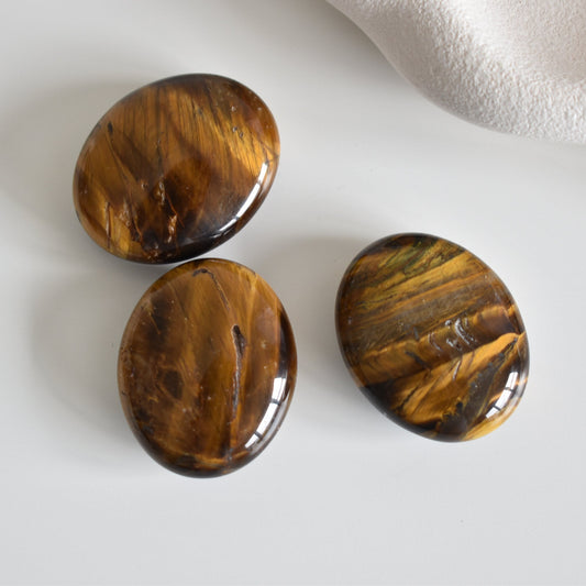 Yellow Tigers Eye Palm Stone | Confidence