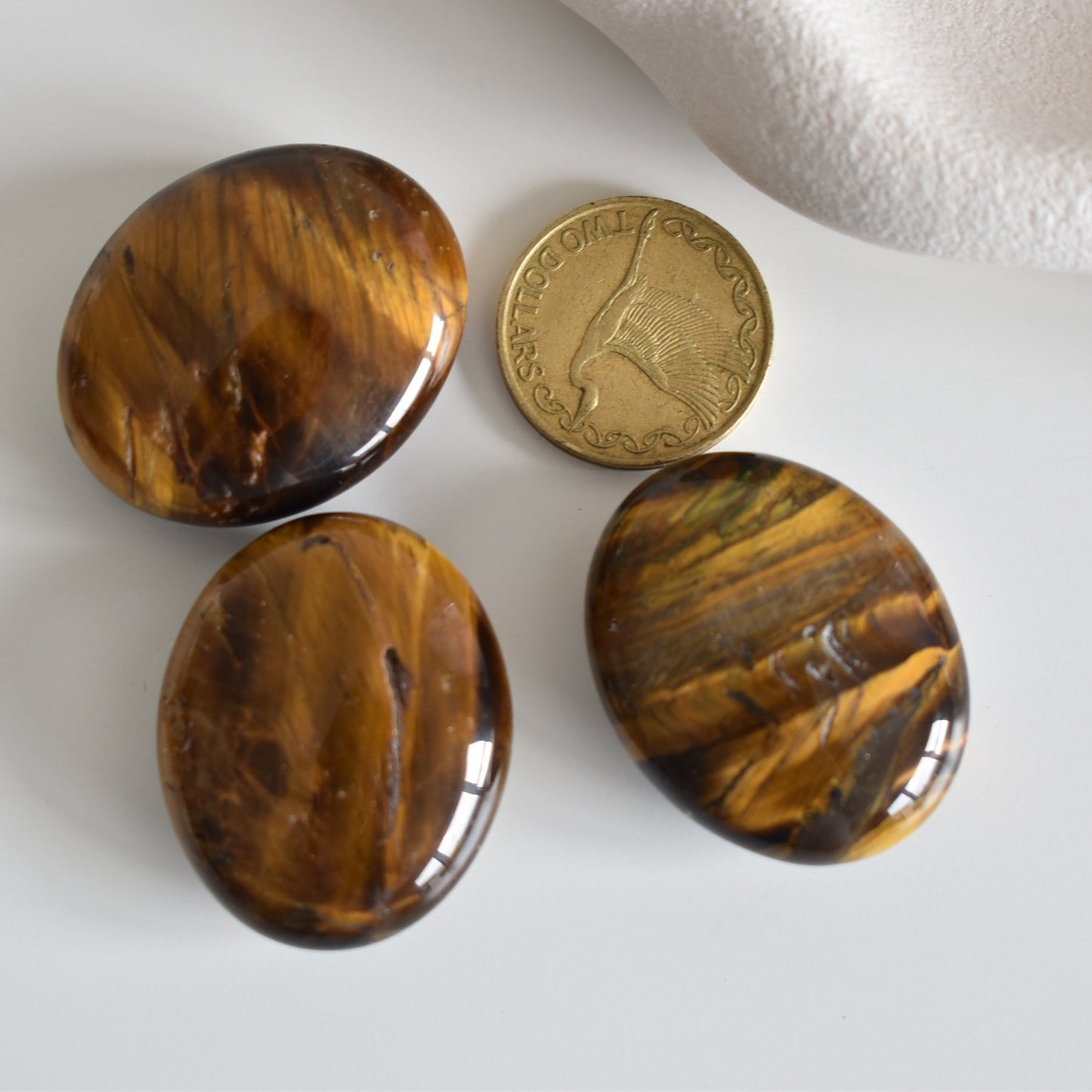 Yellow Tigers Eye Palm Stone | Confidence