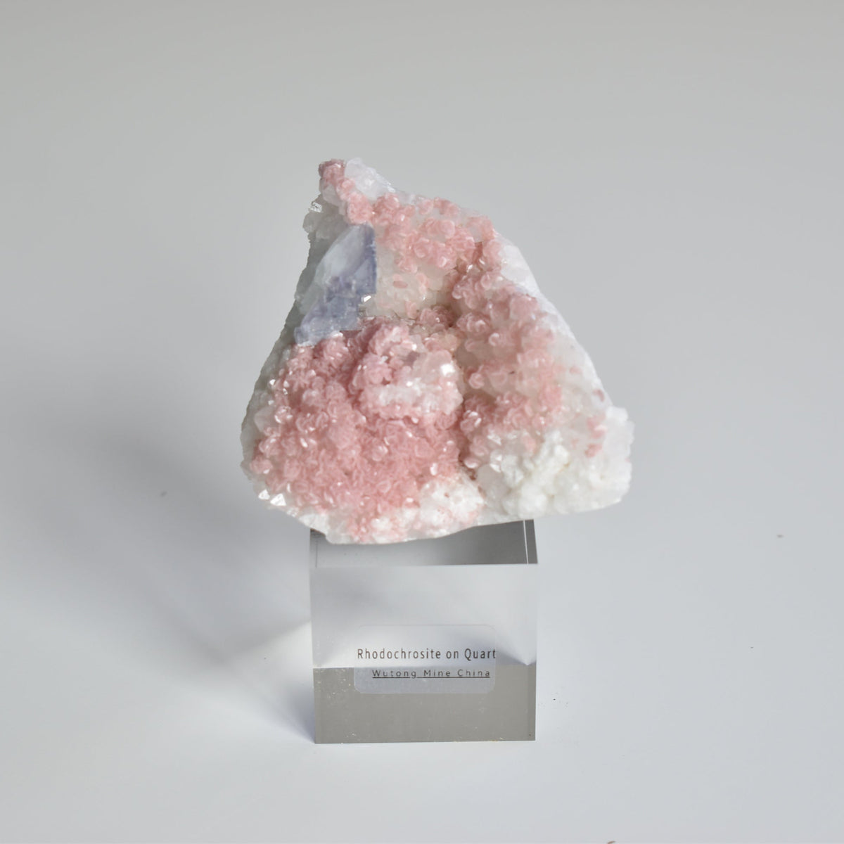 Rhodochrosite on Quartz with Fluorite and Pyrite Specimen