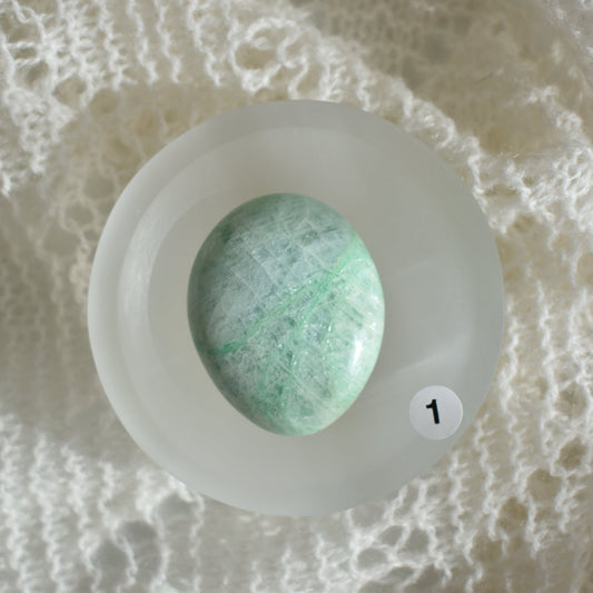 Green Moonstone Palmstone #1 (UV Reactive)