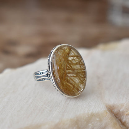 Golden Rutilated Ring (adjustable)