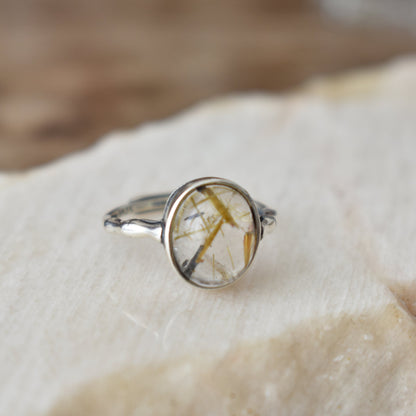 Golden Rutilated Ring (adjustable)
