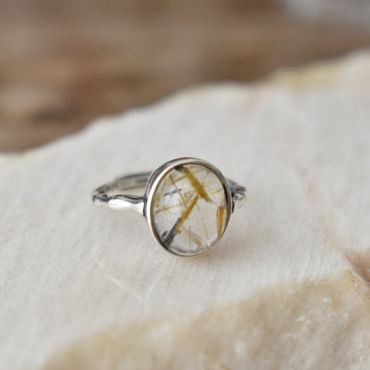 Golden Rutilated Ring (adjustable)