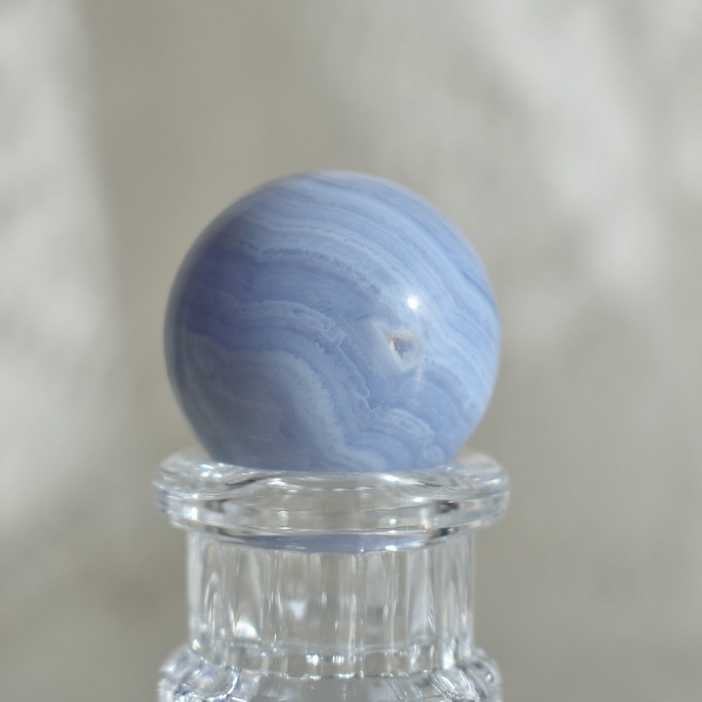 Baby Blue Lace Agate sphere #2