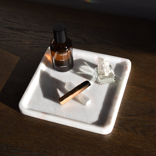 Pink Marble Tray - Square