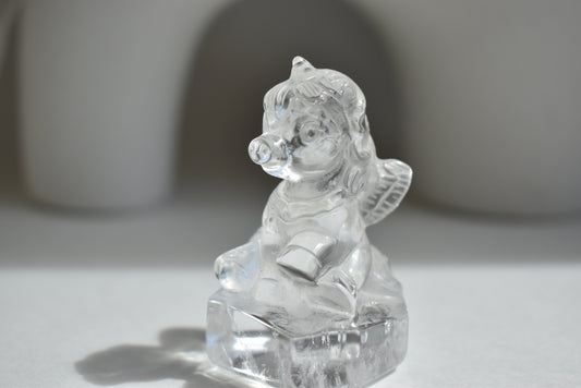 Pig Unicorn (High Grade Clear Quartz）