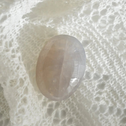 Large Blue Rose Quartz Palm Stone 6cm #2