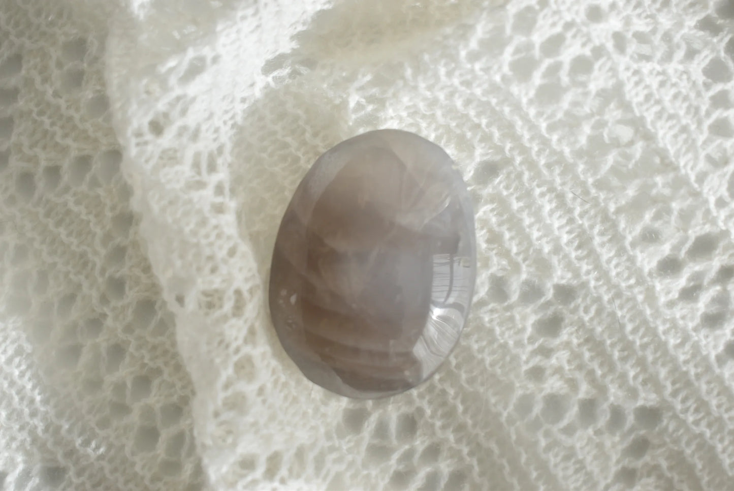 Large Blue Rose Quartz Palm Stone 6cm #1