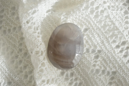 Large Blue Rose Quartz Palm Stone 6cm #1