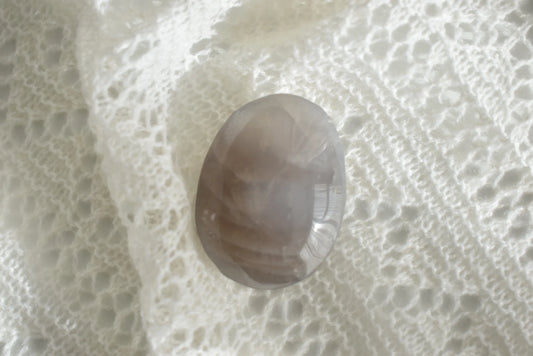 Large Blue Rose Quartz Palm Stone 6cm #1