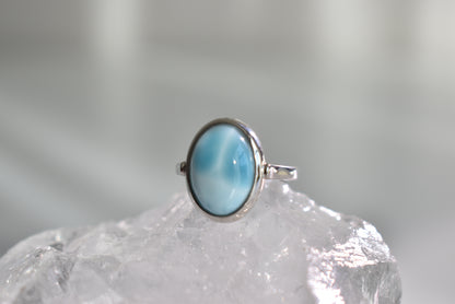 Larimar Sterling Sliver Ring Adjustable