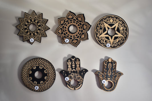 Wooden Engraving Crystal Sphere Holders