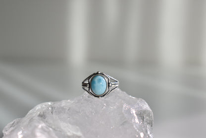 Larimar Sterling Sliver Ring Adjustable