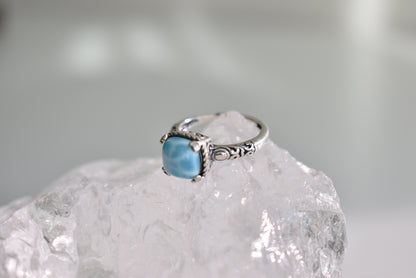 Larimar Sterling Sliver Ring Adjustable