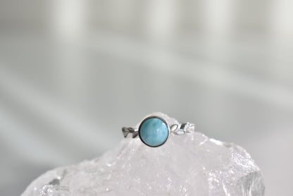 Larimar Sterling Sliver Ring Adjustable